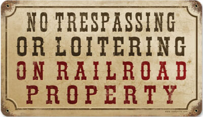 RR-98 No Trespassing Railroad Sign 8x14