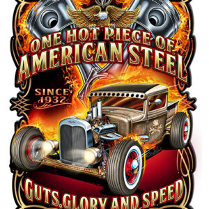 Guts Glory Speed Cut Out Hot Rod Sign By Steve McDonald 12x15.8