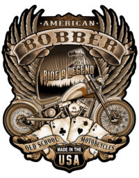 Bobber Motorcycle Cut Out Garage Art Sign By Steve McDonald 16x19.6