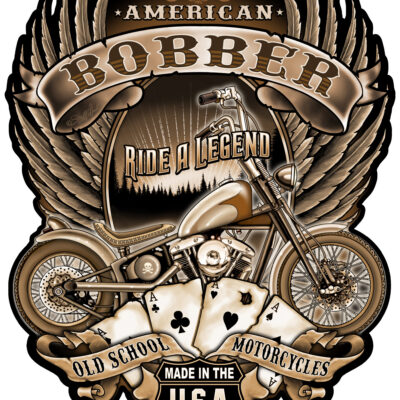 Bobber Motorcycle Cut Out Garage Art Sign By Steve McDonald 16x19.6