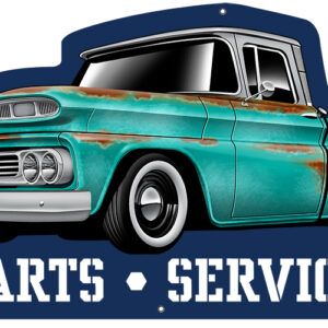 Chevy Parts Laser Cut Out With 3D Effect Metal Sign 11.4x21.2