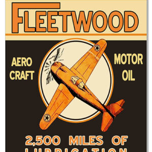 Fleetwood Reproduction Motor Oil Aviation Metal Sign 12x18