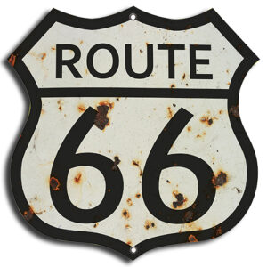 Route 66 Vintage Looking Laser Cut Out Garage Shop Metal Sign 7.5x7.5