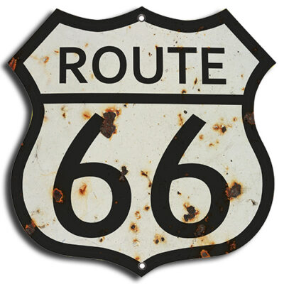 Route 66 Vintage Looking Laser Cut Out Garage Shop Metal Sign 7.5x7.5