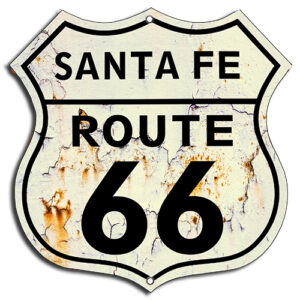 Route 66 Santa Fe Vintage Laser Cut Out Garage Shop Metal Sign 7.5x7.5