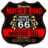 Mother Road Motor Oil Cut Out By Steve McDonald Metal Sign 7.5x7.5