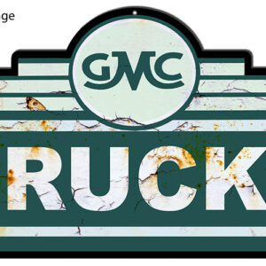 GMC Trucks Cut Out Reproduction Garage Shop Metal Sign 12.7x23.5