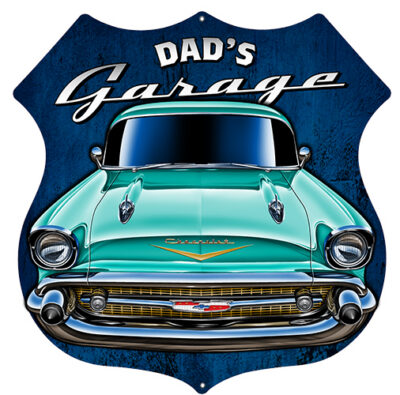 Dads Garage Cut Out 3D Effect Garage Art Metal Sign 15.6x15.8