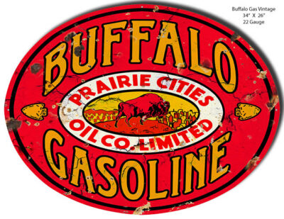 Buffalo Motor Oil Reproduction Gasoline Large Metal Sign 26x34