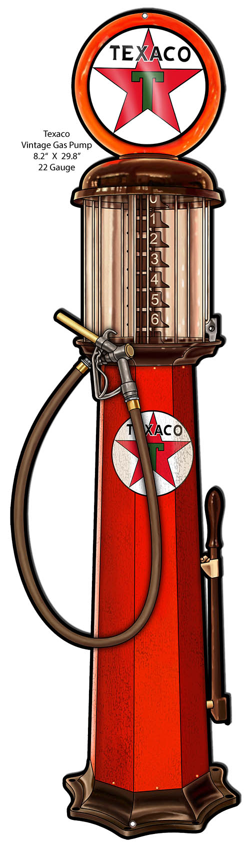 Texaco Cut Out Gas Pump Reproduction Garage Art Metal Sign 8.2x29.8 ...