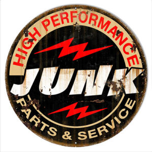 Junk Service Reproduction Garage Shop Metal Sign 30x30 Round
