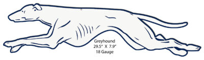Greyhound Laser Cut Out Nostalgic Metal Sign 7.9x29.5