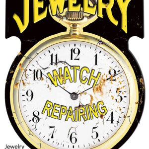 Jewelry Watch Repair Reproduction Cut Out Nostalgic Metal Sign 15x19