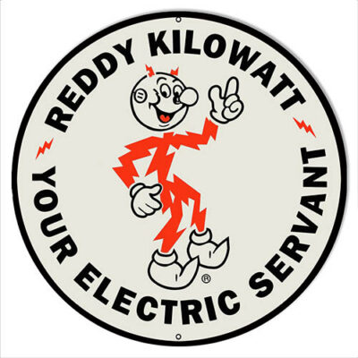 Reddy Kilowatt Reproduction Nostalgic Metal Sign 30x30 Round