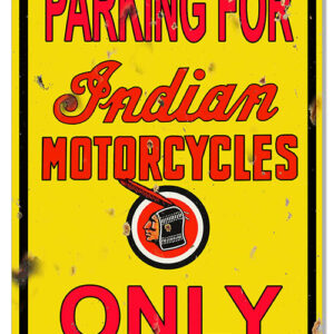 Indian Motorcycle Parking Reproduction Garage Shop Metal Sign 12x18
