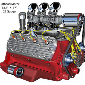 Engine Motor Cut Out Garage Art Metal Sign By Rudy Edwards 17x18.4