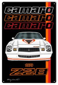 Camaro Z28 1979 Series Garage Art Metal Sign By Rudy Edwards  12x18