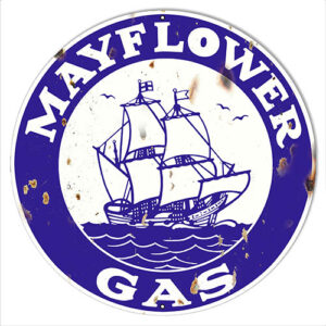 Mayflower Gas Vintage Reproduction Metal Sign 30x30 Round