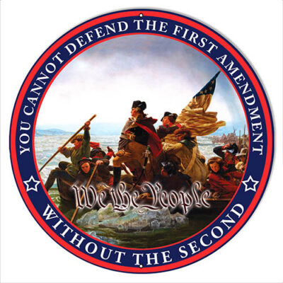 2nd Amendment Constitution Metal Sign Rudy Edwards 18x18 Round