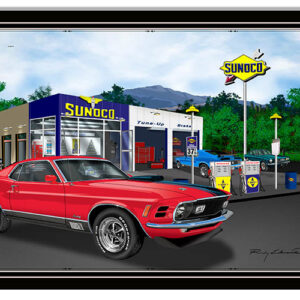 Mustang Car Red Garage Art Metal Sign By Rudy Edwards 12x18