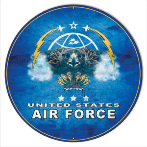 U.S. Air Force Military Metal Sign By Rudy Edwards 14x14 Round