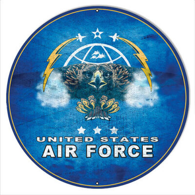 U.S. Air Force Military Metal Sign By Rudy Edwards 14x14 Round