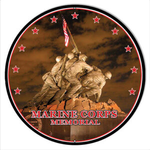 Marine Corps Memorial Metal Sign Rudy Edwards 14x14 Round