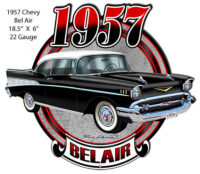 Chevy Bel Air Black Laser Cut Out Metal Sign By Rudy Edwards 16x18.5