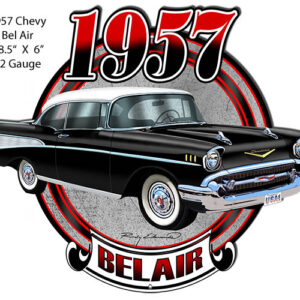 Chevy Bel Air Black Laser Cut Out Metal Sign By Rudy Edwards 16x18.5