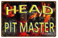 BBQ Grill Head Pit Master Reproduction Nostalgic Metal Sign 18"x30"