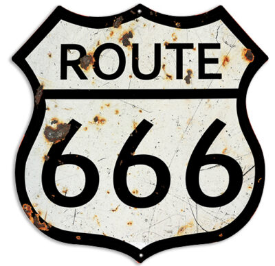 Route 666 Highway Reproduction Cut Out Garage Art Metal Sign15x15