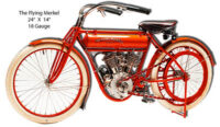 Flying Merkel Motorcycle Cut Out Reproduction Metal Sign 14x24