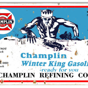 Champlin Gasoline Reproduction Motor Oil Metal Sign 12x18