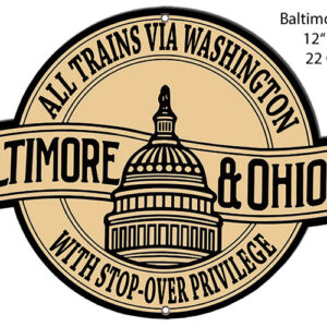 Baltimore Ohio RR Cut Out Railroad Herald Metal Sign 7.9x12