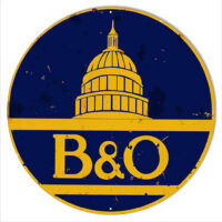 B & O Herald Reproduction Railroad Metal Sign 24x24 Round
