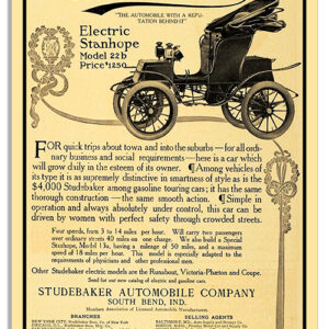 Studebaker Stanhope Model 22b Reproduction Vintage Metal Sign 12x18
