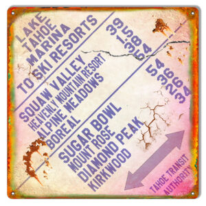 Lake Tahoe Ski Resort Miles Vintage Looking Sign 12"x12" Reproduction RVG1405