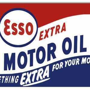 Blue Red Large Esso Extra Gas And Motor Oil, Garage Art  Sign 16"x24"  Repro RVG1411L