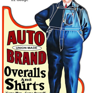 Auto Brand Overalls And Shirts Metal Cut Out Advertisement 19.5"x13.7" RVG1420S