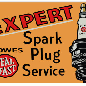 Bowes Spark Plug Reproducrtion Gas Station Metal Sign 18"x30"