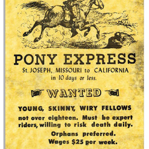 Pony Express St Joseph Missouri To California Repro Sign 12x18 .040 Alum RVG1442