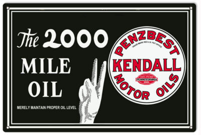 Kendall Motor Oil Reproduction Garage Shop Metal Sign 18"x30"
