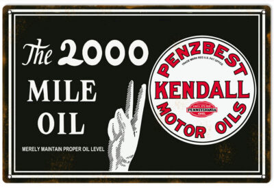 Motor Oil Kendall Reproduction Garage Shop Metal Sign 18"x30"