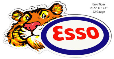 Esso Tiger Gas And Motor Oil Reproduction Metal Sign 23.5x12.1