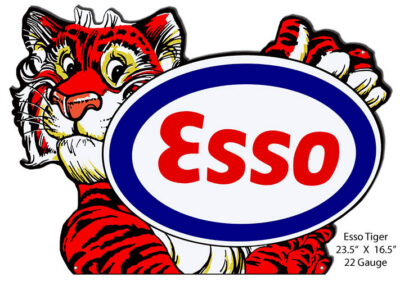 Esso Tiger Gas And Motor Oil Reproduction Metal Sign 23.5x16.5