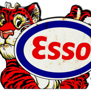 Esso Tiger Gas And Motor Oil Vintage Metal Sign 23.5x16.5