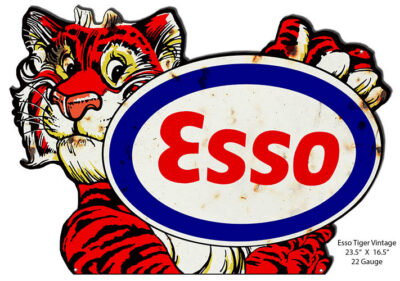Esso Tiger Gas And Motor Oil Vintage Metal Sign 23.5x16.5