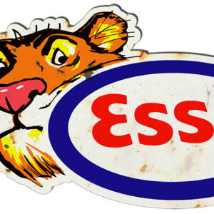 Esso Tiger Gas And Motor Oil Laser Cut Out Vintage Metal Sign