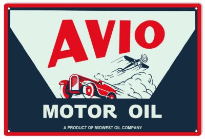 Avio Motor Oil Reproduction Gas Station Garage  Metal Sign 18"x30"