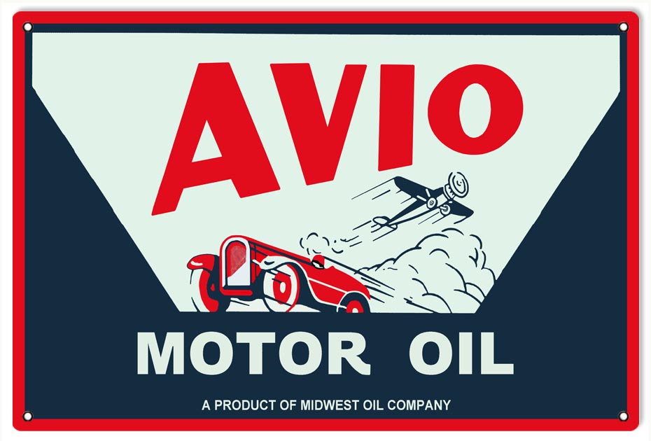 Avio Motor Oil Reproduction Gas Station Garage Metal Sign 18"x30"